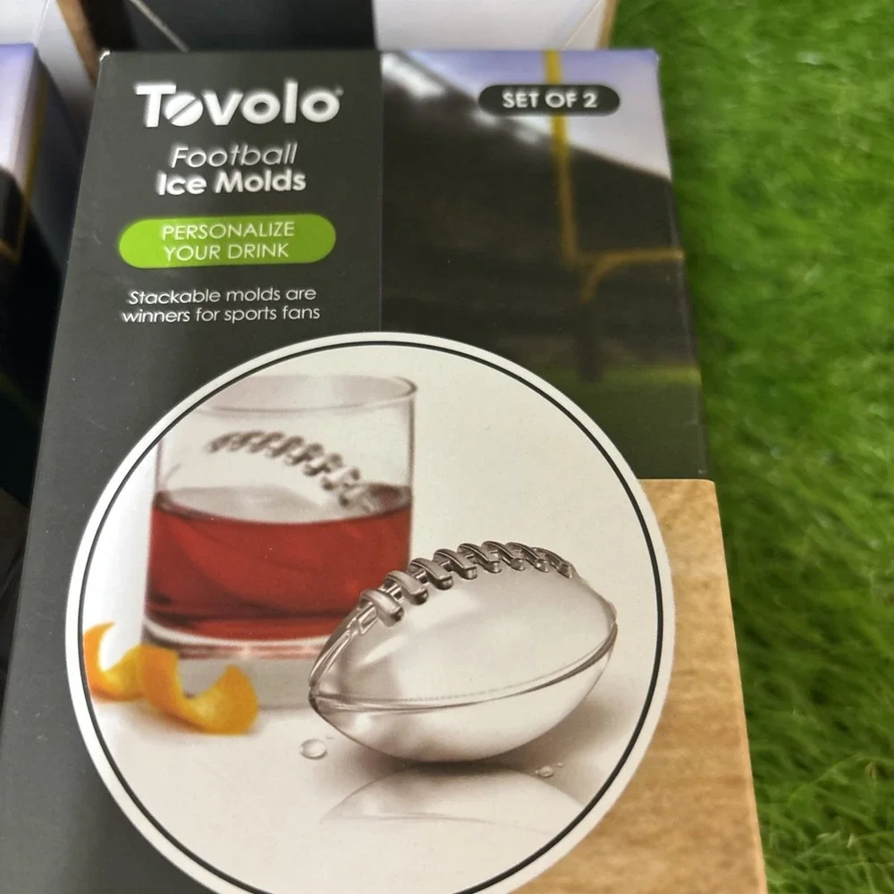 Tovolo Football‎ Ice Molds Lot Of 4 Each Has 2 Molds (8 Total) NEW Whiskey Ice